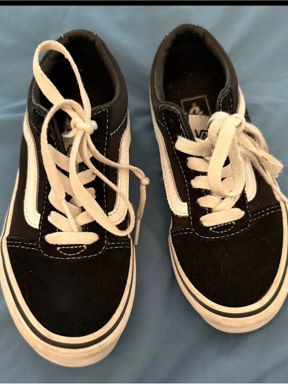 Vans Kids Black and White Low-Top Sneakers